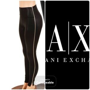 ‼️WOW‼️🖤🩶ARMANI X -Women's Signature Black zippered Leggings‼️🩶🖤NWT‼️‼️‼️
